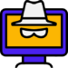 A Computer Monitor With A Suspicious Hat And Glasses Displayed On Top